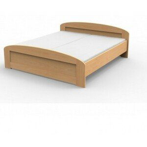 TEXPOL PETRA - masivní dubová postel  s oblým čelem u nohou 200 x 200 cm, dub masiv