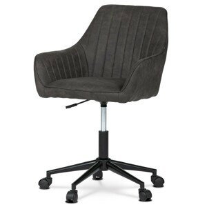 Autronic Pracovní židle - černá vintage látka - 58 x 82-93 x 59 cm, textil + kov