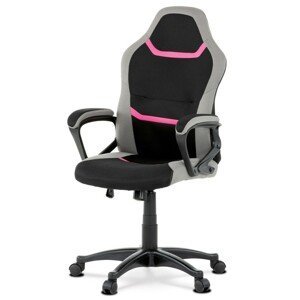 Autronic Kancelářská a herní židle s decentním růžovým detailem - 60 x 105-115 x 60 cm, plast + textil