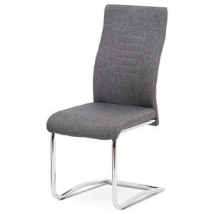 Autronic Moderní jídelní židle s pohupem - šedá látka - 44 x 99 x 58 cm, textil + kov