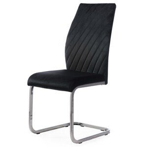 Autronic Moderní jídelní židle s pohupem - černá látka - 43 x 100 x 58 cm, textil + kov