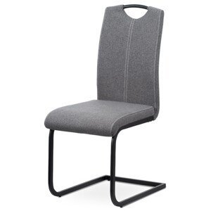 Autronic Moderní jídelní židle s pohupem - šedá látka - 42 x 99 x 57 cm, textil + kov