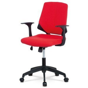 Autronic Juniorská kancelářská židle s odnímatelnými područkami - červená, plast + textil