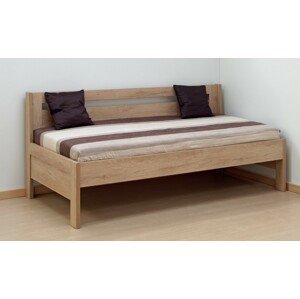 BMB TINA - masivní dubová postel 90 x 200 cm bez područek, dub masiv