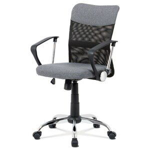 Autronic Juniorská kancelářská židle s kovovým křížem - černo-šedá - 60 x 89-99 x 58 cm, plast + textil + kov