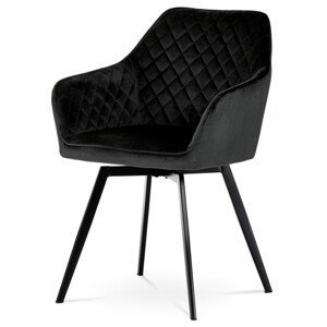 Autronic Otočná jídelní a  konferenční židle - černá - 56 x 85 x 57 cm, textil + kov