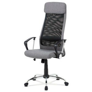 Autronic Kancelářská židle s kovovým křížem - černo-šedá - 66 x 123-133 x 67 cm, plast + textil + kov