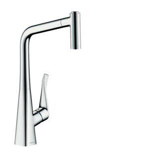 Dřezová baterie Hansgrohe Metris M71 s vytahovací sprškou chrom 14820000