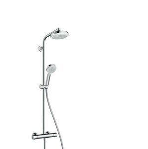 Sprchový systém Hansgrohe Crometta na stěnu s termostatickou baterií bílá/chrom 27264400