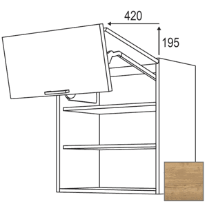 Kuchyňská skříňka horní Naturel Sente24 zlamovací 90x72x35 cm dub sierra 405.WFL901