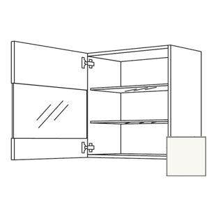 Kuchyňská skříňka horní Naturel Erika24 s dvířky 45x72x35 cm bílá lesk 450.WGLS451L