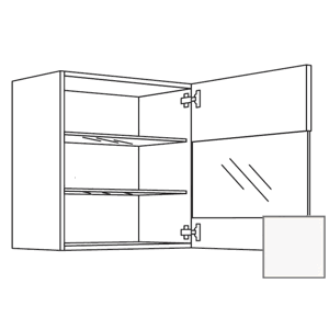 Kuchyňská skříňka horní Naturel Erika24 s dvířky 45x72x35 cm bílá lesk 450.WGLS451R