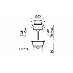 LAUFEN Umyvadlová výpust, Click-clack H3709890041041