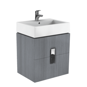 Koupelnová skříňka pod umyvadlo Kolo Twins 60x46x57 cm grafit stříbrný 89493000