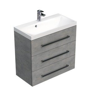 Koupelnová skříňka s umyvadlem Naturel Cube Way 80x76,5x40 cm beton CUBE2803BE