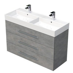 Koupelnová skříňka s umyvadlem Naturel Cube Way 120x76,5x46 cm beton mat CUBE461203BESAT