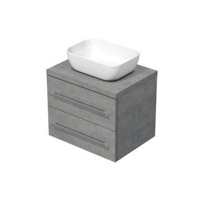 Koupelnová skříňka s krycí deskou Naturel Cube Way 60x53x46 cm beton mat CUBE461603BE45