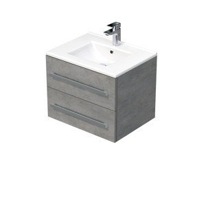 Koupelnová skříňka s umyvadlem Naturel Cube Way 60x53x46 cm beton mat CUBE46602BEMOD