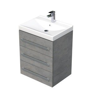 Koupelnová skříňka s umyvadlem Naturel Cube Way 60x76,5x46 cm beton mat CUBE46603BEVER