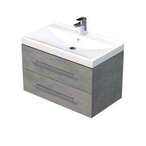 Koupelnová skříňka s umyvadlem Naturel Cube Way 80x53x46 cm beton mat CUBE46802BEVER