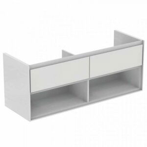 Koupelnová skříňka pod umyvadlo Ideal Standard Connect Air 130x44x51,7 cm bílá lesk/bílá mat E0831B2