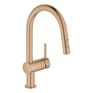 Dřezová baterie Grohe Minta s vytahovací sprškou, 2 proudy kartáčovaný Warm Sunset 32321DL2