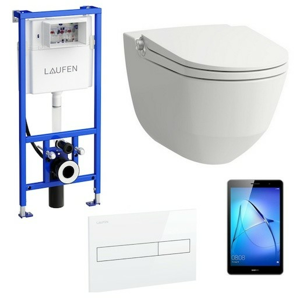 Akční balíček Laufen RIVA závěsné WC + podomítkový modul + WC tlačítko bílé + tablet