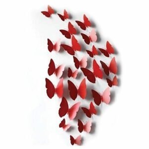 Samolepky na zeď 3D motýlci rudí - Nalepovací tabule - Nalepovací tabule