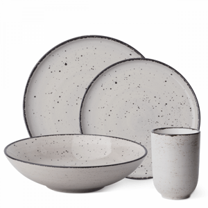 Lunasol - Porcelánový set 16 ks - Gaya Atelier šedé frkané (453096)