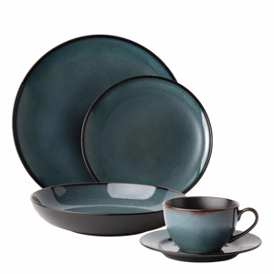 Set keramických talířů a kávový set 20 ks – Elements Night (W0079)