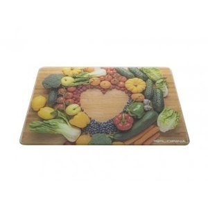 Skleněná kuchyňská deska malá, 20x30x0,4 cm - zelenina - Florentyna