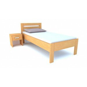 Postel Postelia Pavel Buk 100x200 - Dřevěná postel z bukového masivu je jednolůžko s rozměry: 90 x 200 cm nebo 80 x 200 cm