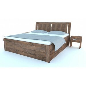 Dřevěná postel z masivu Postel Postelia GITA Buk postel s úložným prostorem 200x200cm - bukové dvoulůžko o šíři masivu 4 cm