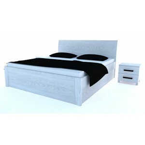 Dřevěná postel z masivu Postelia IBIZA Buk postel s úložným prostorem 140x200cm - bukové dvoulůžko o šíři masivu 4 cm
