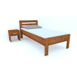 Postel Postelia Pavel Dub 90x200 - Dřevěná postel z dubového masivu je jednolůžko s rozměry: 90 x 200 cm nebo 80 x 200 cm