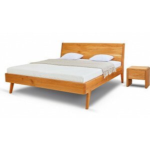 Postel dvoulůžko Postelia LAGO Dub 160x200 - dřevěná designová postel z masivu