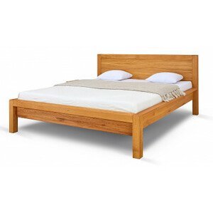 Postel Postelia STONE Dub 180x200 - Dřevěná postel z masivu, dubové dvoulůžko o šíři masivu 8 cm