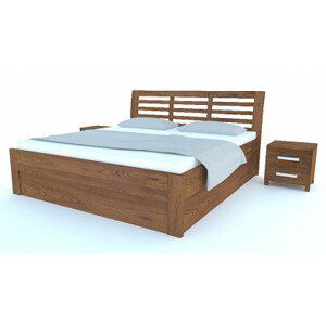 Dřevěná postel z masivu Postelia GABRIELA Buk postel s úložným prostorem 160x200cm - bukové dvoulůžko o šíři masivu 4 cm