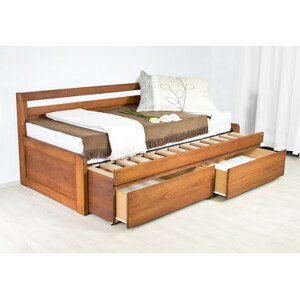 Postel Postelia SOFA DUO Buk 160x200 / 2x 80x200 - Rozkládací dřevěná postel z masivu o šíři 4 cm
