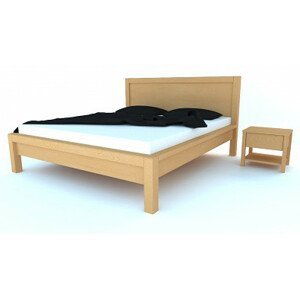 Postel Postelia STONE Buk 160x200 - Dřevěná postel z masivu, bukové dvoulůžko o šíři masivu 8 cm