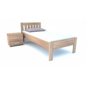Postel Postelia SANY Buk 80x200 - Dřevěná postel z bukového masivu je jednolůžko s rozměry: 90 x 200 cm nebo 80 x 200 cm