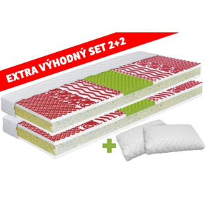 Set matrací a polštářů MEDIXO VELVET 90x200 + VISCO AIR MAX