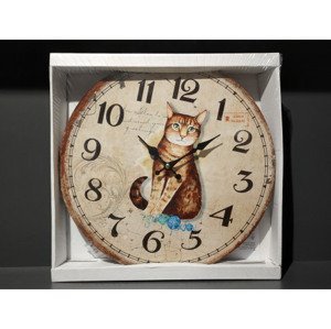 Nástěnné hodiny Vintage kočka, 33 cm