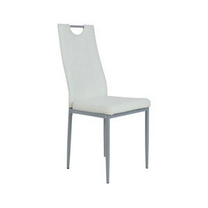 Jídelní židle Kim, bílá ekokůže