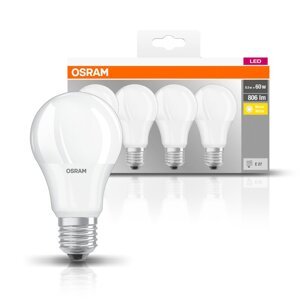 4 ks matná LED žárovka E27 8,5 W BASE CLASSIC teplá bílá