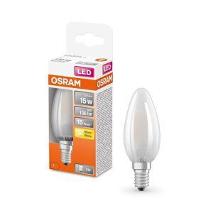 Malá LED matná žárovka E14 1,5 W CLASSIC B, teplá bílá