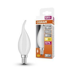Atypická LED matná stmívatelná žárovka E14 4 W CLASSIC BA, teplá bílá