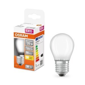 Matná mini LED žárovka E27 2,5 W CLASSIC P, teplá bílá