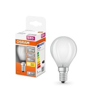 Matná LED mini žárovka E14 2,5 W CLASSIC P, teplá bílá