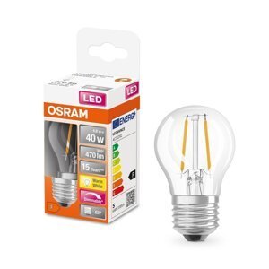 Mini LED stmívatelná žárovka E27 4,8 W CLASSIC P, teplá bílá